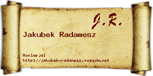 Jakubek Radamesz névjegykártya